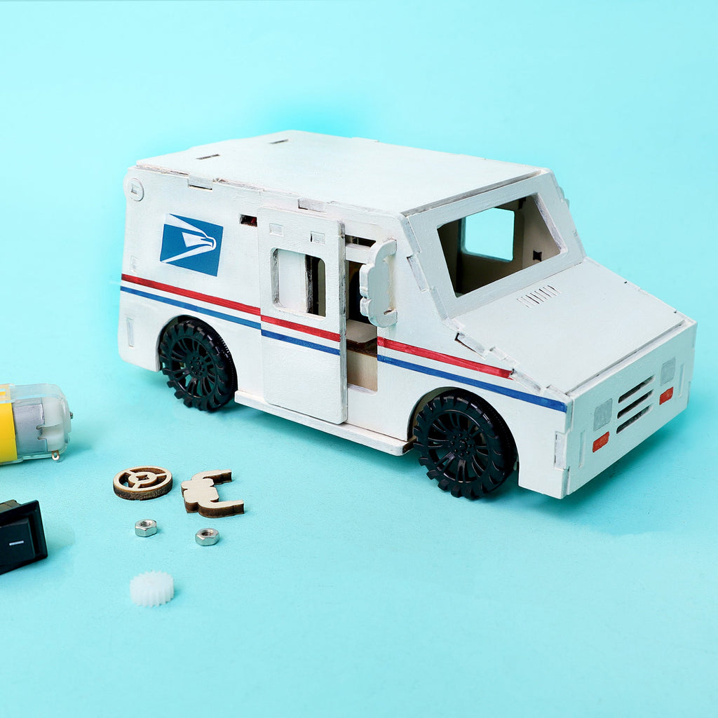 Delivery Truck STEM Kit – Build, Paint & Power a Moving Mail Truck