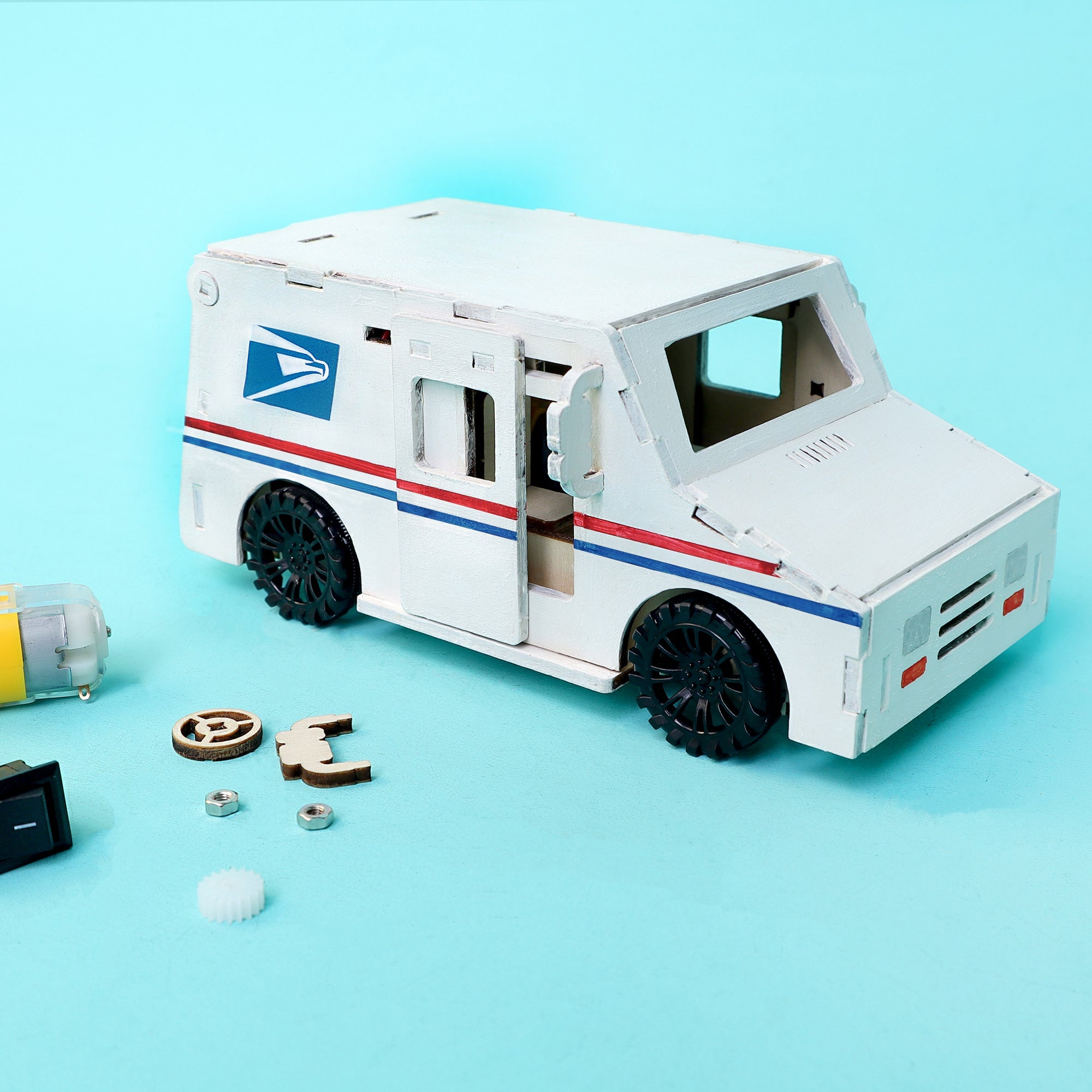 Delivery Truck STEM Kit – Build, Paint & Power a Moving Mail Truck