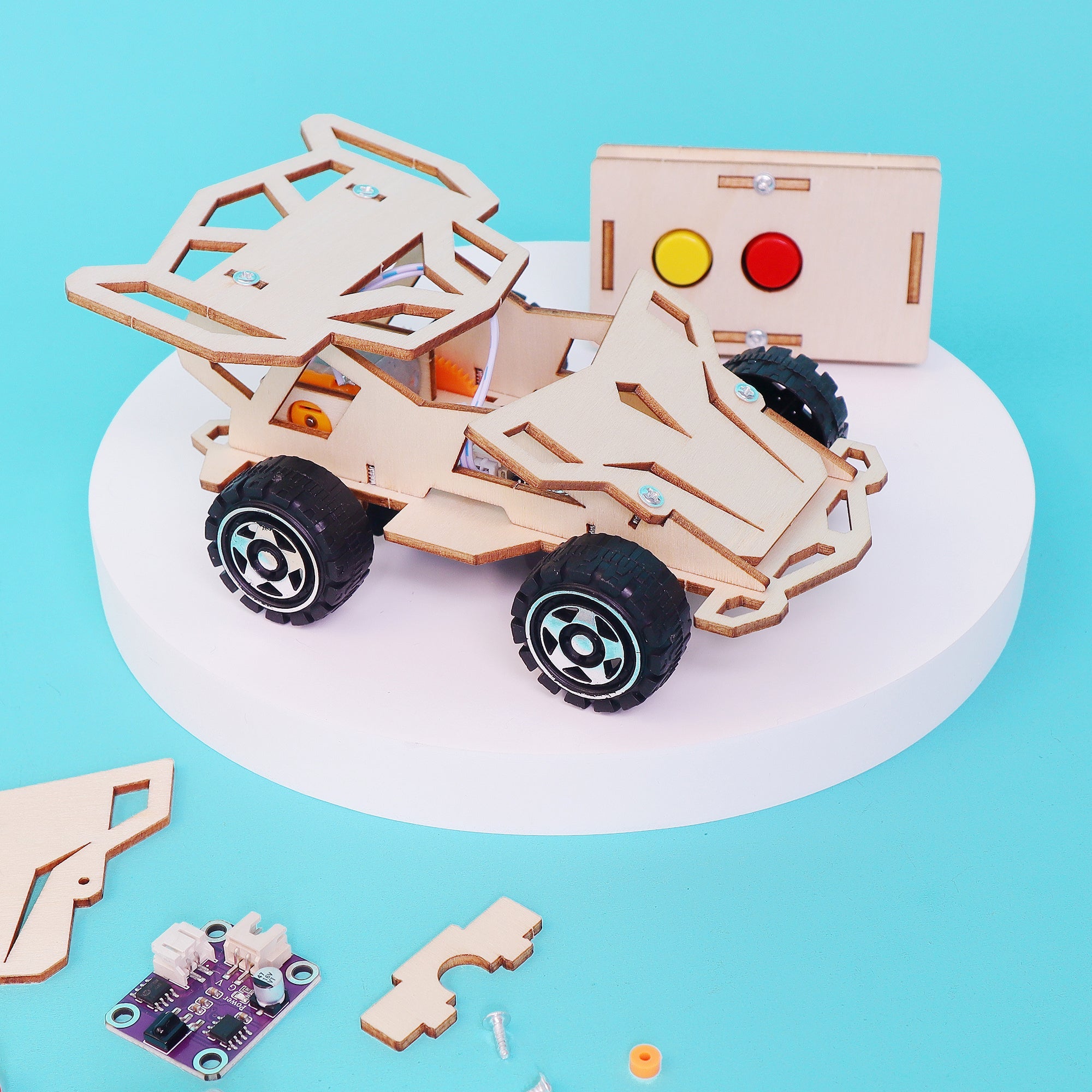 Infrared Remote Controlled Car DIY Kit, Educational STEM Toy