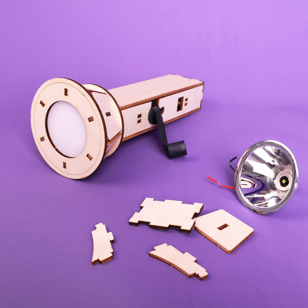 Hand-Crank Flashlight DIY Kit, Educational STEM Toy