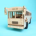 Dual Power School Bus STEM Kit – Build, Paint & Personalize | Battery + Solar Powered
