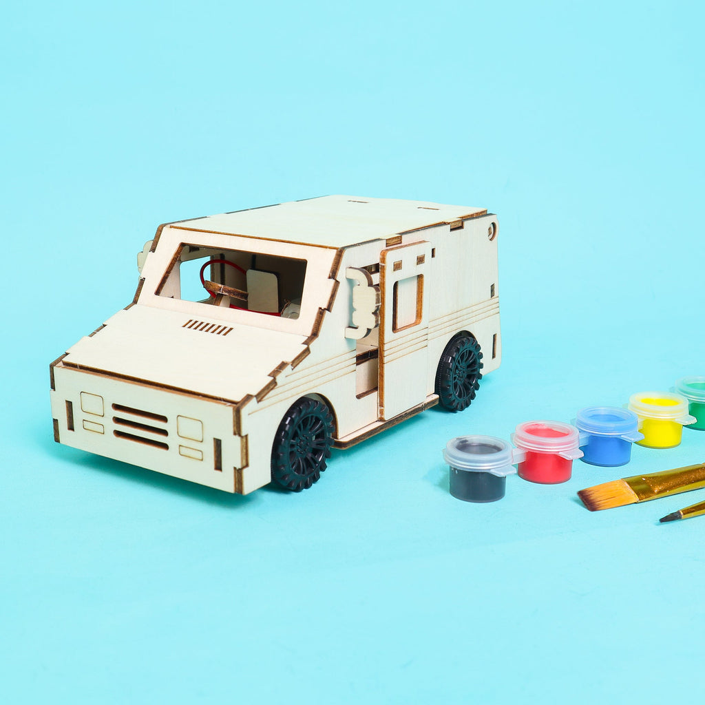 Delivery Truck STEM Kit – Build, Paint & Power a Moving Mail Truck