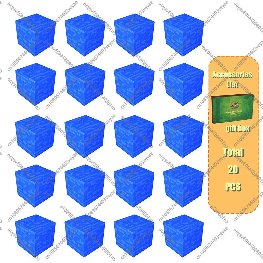 Magnetic Building Blocks Mine World Magnet Cube Set for Boy Girl Kid Age 3+ DIY Model Children Stem STEM Sensory Toy Gift